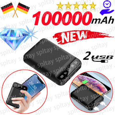 Universal Powerbank 100000mAh Tragbar Externer Batterie Ladegerät Für Handy