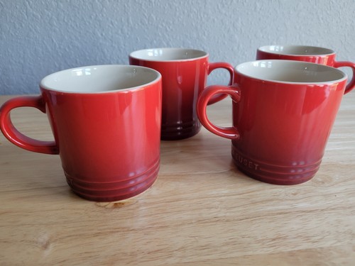 LeCreuset 4 piece Cerise Coffee Mug Set