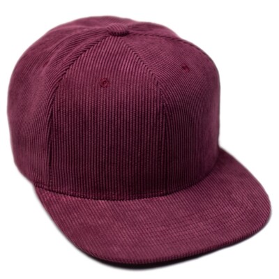 Baseball Cap Corduroy Cord Hat Classic Adjustable Snapback Plain Solid Flat Men