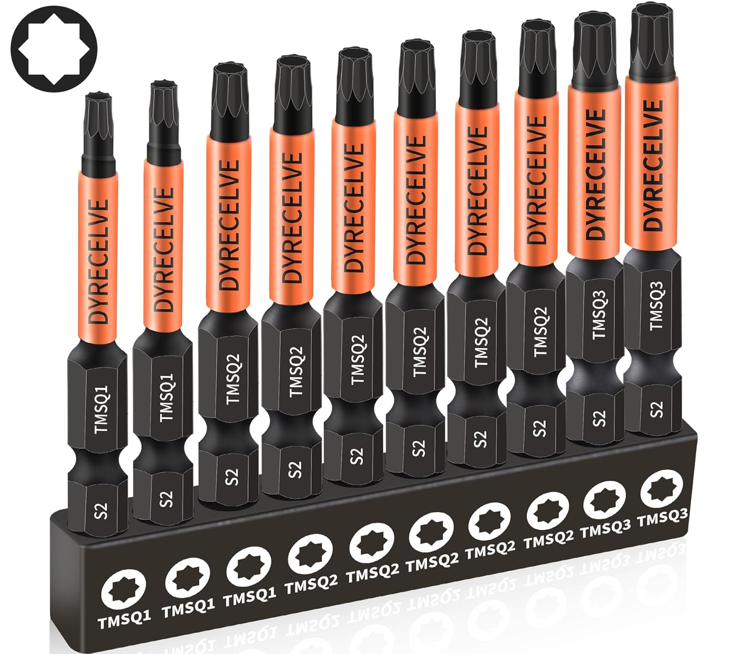 10-Piece S2 Steel Torx & Double Square Bit Set - Professional Grade