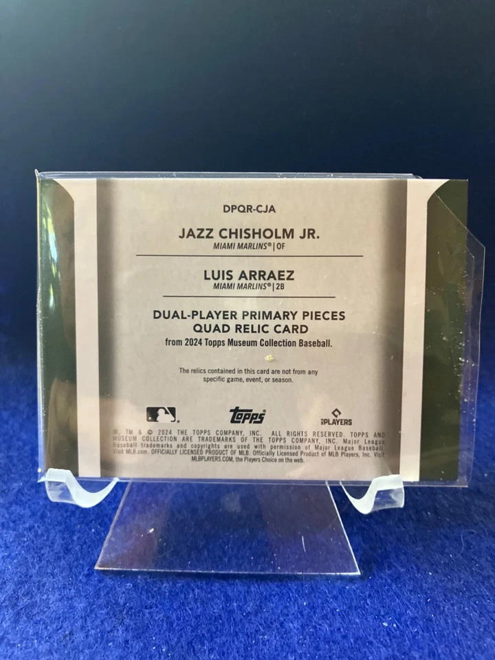 2024 Topps Dual Player Primary Pieces Dual Relic Card Chisolm/Arraez 3/20 - Image 2 of 2