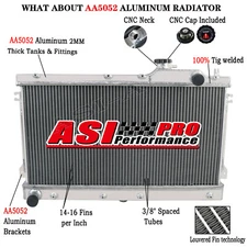 3 Row Aluminum Radiator For 1990-1997 Mazda Miata MX5 1.6L 1.8L L4 Manual