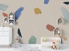 3D Color Paint Brush Wallpaper Wall Mural Removable Self-adhesive Sticker938