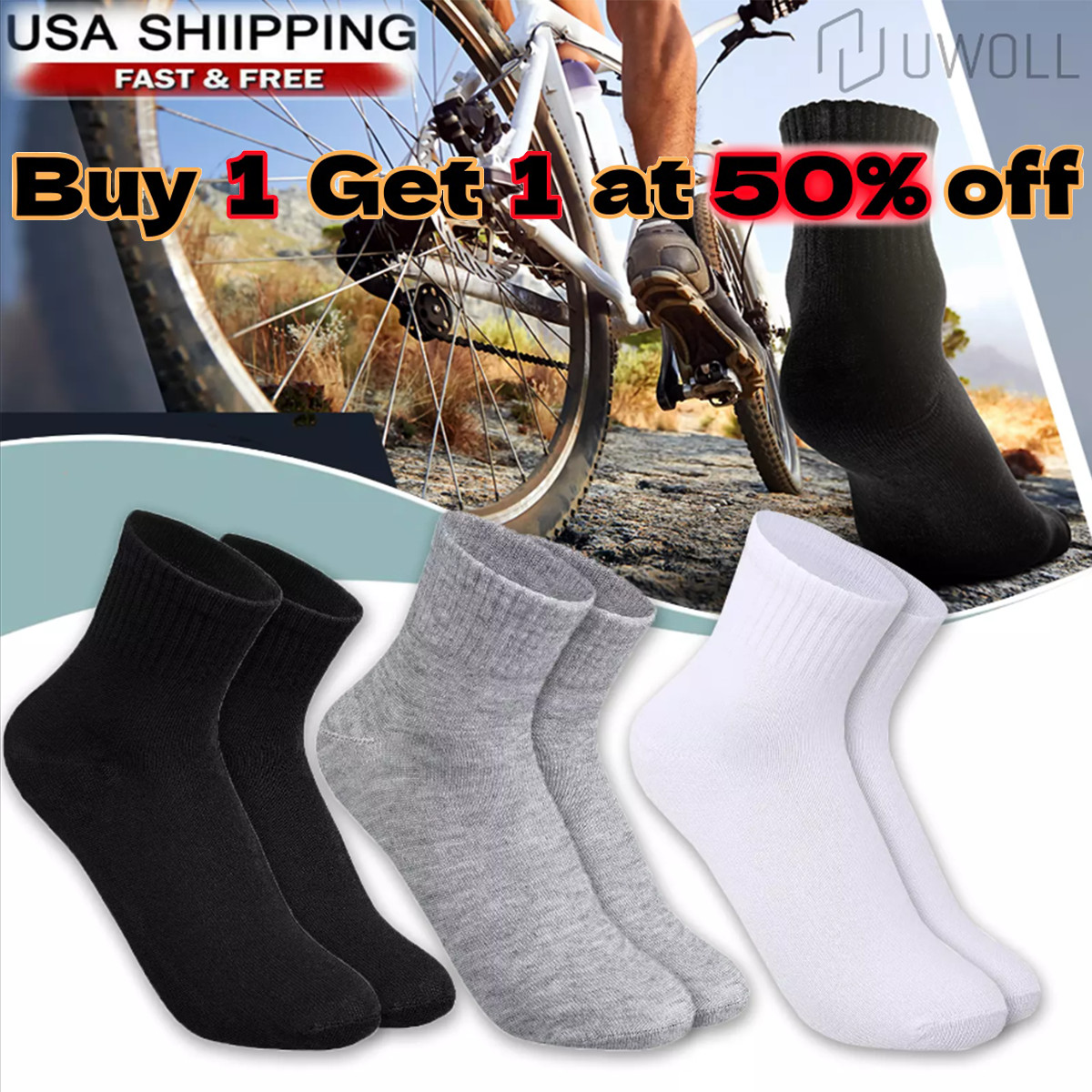 Lot 1-3 Pairs Mens Womens Ankle Quarter Crew Socks Sport Casual Cotton Socks US