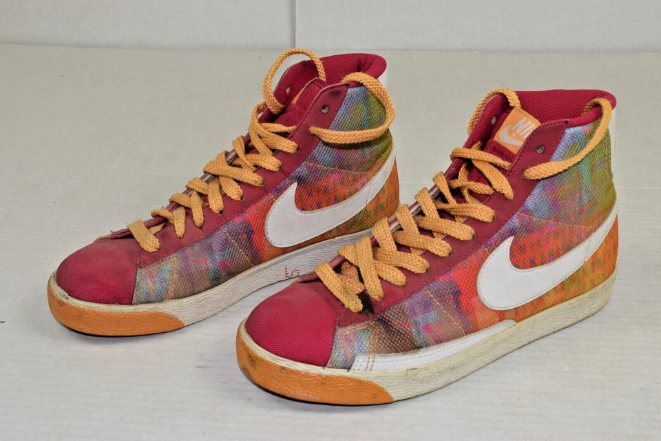 Zapatillas altas Nike vintage talla 7 años 90 arco iris Nike Script Big Swoosh nailon Foto 3 de 4