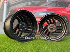 4x15 Inch 4x100 Hiro V1-r Style Black Matt Wheels Fits For Vw Beetle Golf Bmw