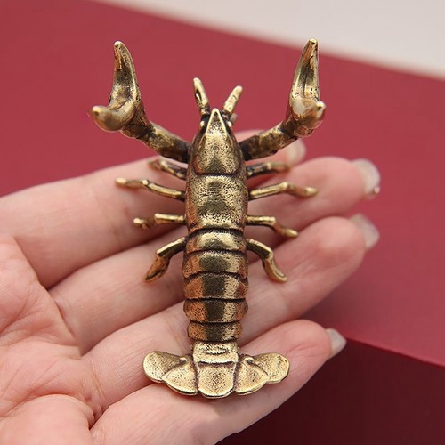 2x Brass Lobster Pen Holder Creative Vintage Desk Ornament Gift Sculpture USA - Picture 12 of 13
