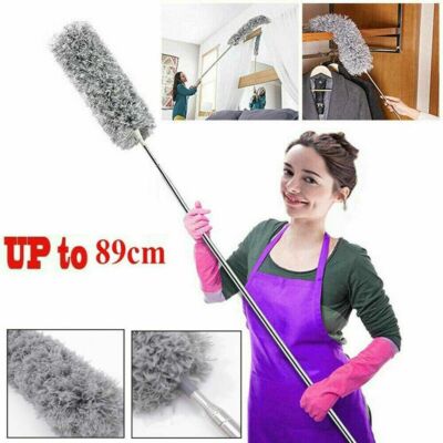 Extendable Cobweb Brush Washable Feather Duster Long Magic Telescopic Handle 