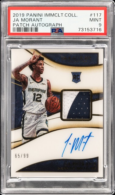 Ja Morant 2019 Panini Immaculate Collection Rookie Patch Autographs