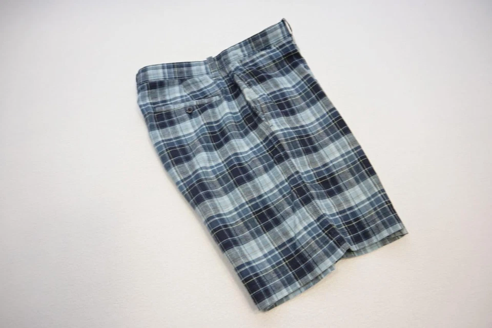 Pantalones Cortos Eddie Bauer Mezcla de Lino Relajados a Cuadros Aire Libre Senderismo Campamento Para Hombres Talla 35 Foto 4 de 4