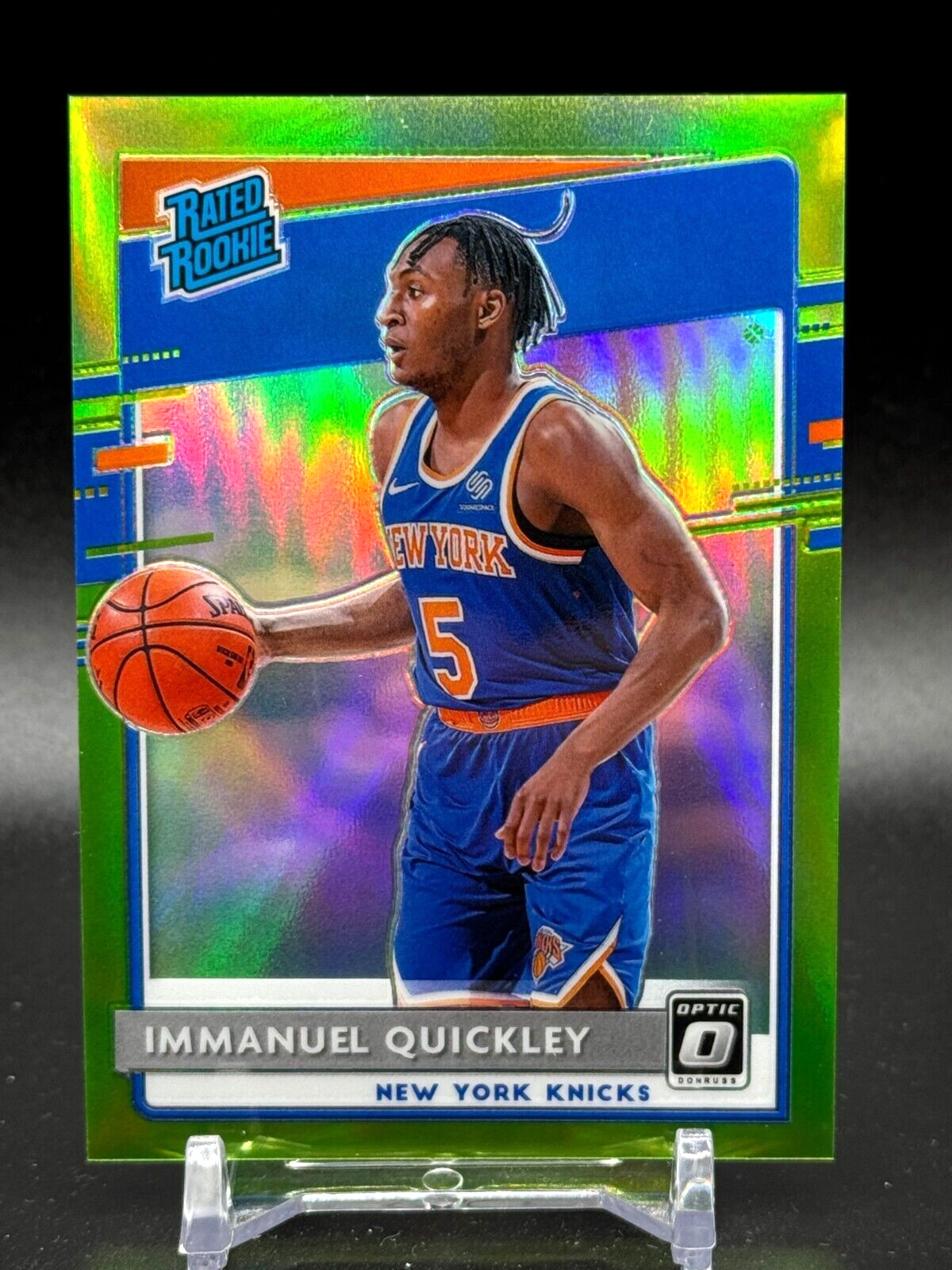 2020-21 Donruss Optic Rated Rookie Lime Green Prizm #175 Immanuel Quickley /149