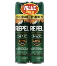 2 Pack-Repel-Insect Repellent Sportsmen Max Formula-40 DEET-Aerosol Bug Spray