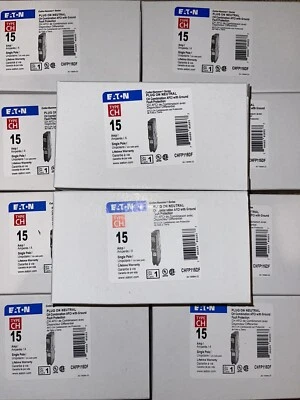 CHFP115DF 10 PCS EATON CUTLER HAMMER 1P 15A DUAL FUNCTION AF/GF CIRCUIT BREAKERS