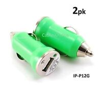 2-pack Green Usb Mini Car Charger 1000ma Travel Adapter, Great Gift, Ip-p12g-2 2-pack Green Usb Mini Car Charger 1000ma Travel Adapter, Great Gift, Ip-p12g-2