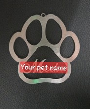 Personalized Dog Memorial Metal Sign, Custom Pet Name Paw