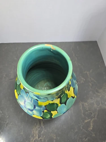 Jarrón de cerámica vintage MCM Alvino Bagni Raymor arte floral italiano 10,25" Italia - Imagen 6 de 9
