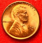 1947-S Lincoln Wheat Cent Penny GEM RD BU From an Original Bank Roll