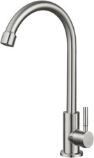 Kitchen Faucet Cold Water Only 1 Hole Single Handle 360 Degree Swivel Spout Deck