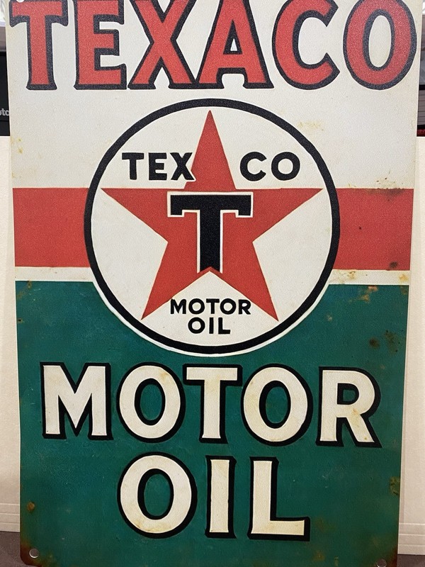 Texaco Motor Oil Vintage Metal 8x12 Inches Sign Gas Station