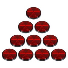 10 Pack 2.36inch Safety Reflectors Red Round Self-Adhesive Reflectors