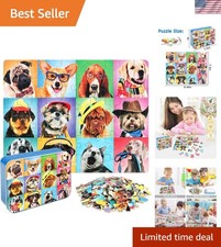 60-Piece Dog Jigsaw Puzzle for Kids Ages 4-8 Learning Fun in a Metal Box