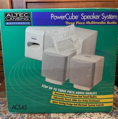 Vtg 90s Altec Lansing ACS45 Multimedia PowerCube Computer PC Speaker System Rare