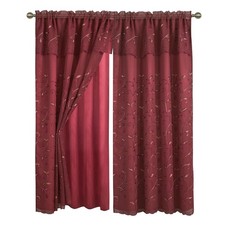 Elegant Comfort Luxury Curtain/Window Panel Set with Attached Valance and Backin