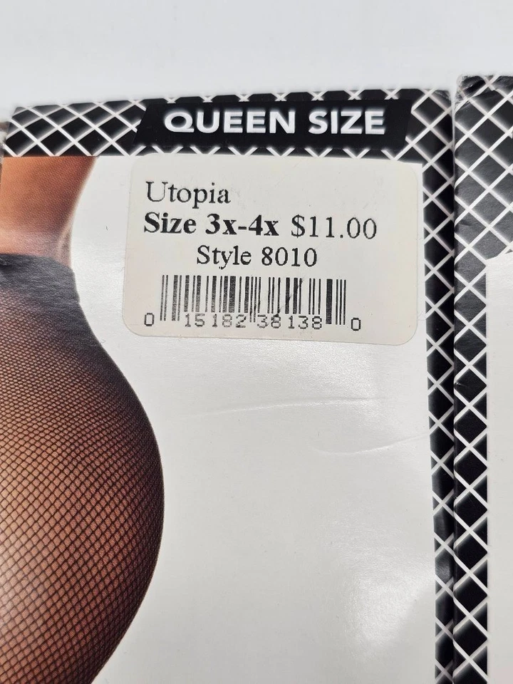 Berkshire Women's Trend Fishnet Queen Size 2 Pair Pantyhose 3X-4X Black Utopia - Image 3 of 4
