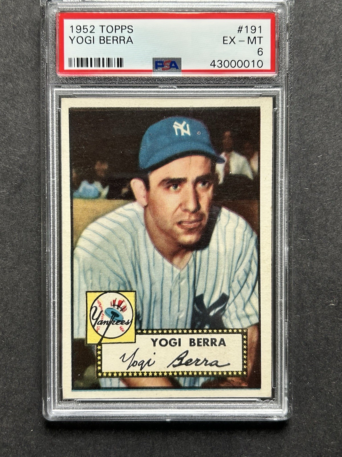 Yogi Berra Yankees 1952 Topps #191 PSA 6 EX-MT