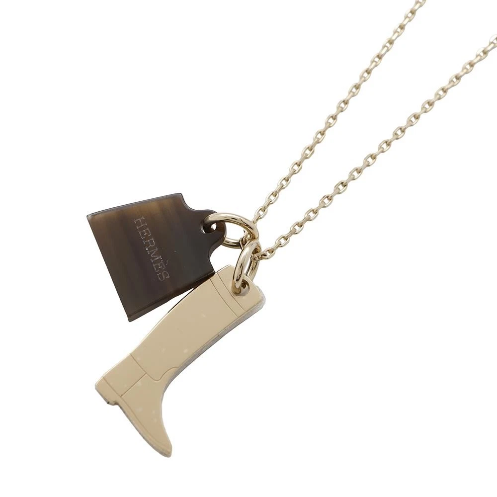 HERMÈS Hermes Collana Amuleto Maloukinier Pm Corno di Bufalo Accessori Pace Della Mente Gua