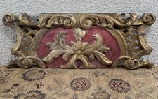 Antique Carved Gilt Wood Baroque Architectural Floral Vines Panel 18th c. French