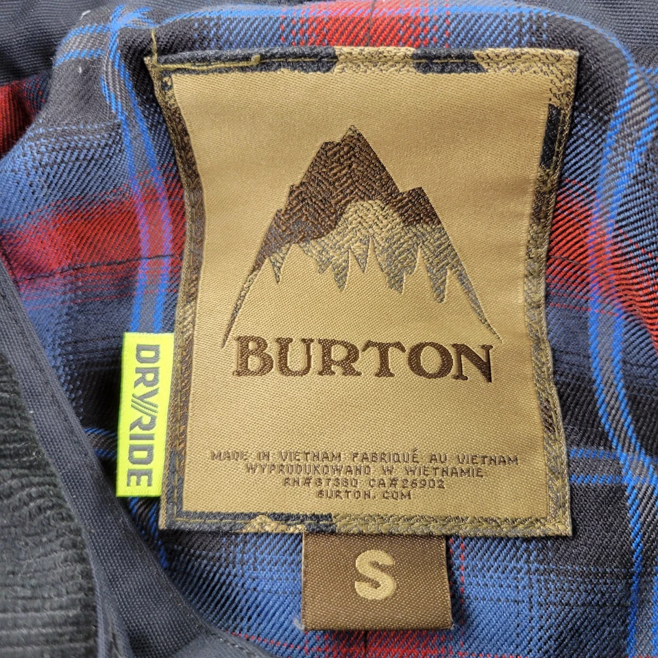Chaqueta Burton Dryride Para Hombre Pequeña Azul Bolsillos con Botones Manga Larga Forrada de Franela Foto 4 de 4