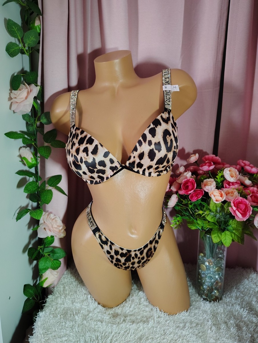 【残１】【ＸＳ】ビキニセット レオパード Victoria's Secret Victorias Secret XS Leopard Print Halter Padded Triangle