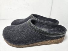 Haflinger Gz Classic Grizzly Slipper Clogs Wool Med Blue Women's Size 40 US 9