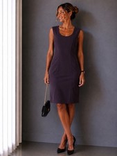 Oxford Plum Purple Sheath Dress Size 12 Sleeveless Work Cocktail