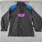 90'S Columbia Sportswear Company Men's Anorak Jacket Black Blue Purple Size L