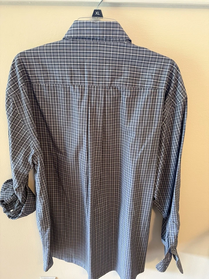 NWoT Men’s Nautica Classic Fit Dress Shirt: Blue Plaid 18 34/35 - Image 4 of 4