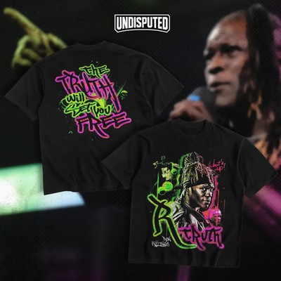R-Truth ''Live Laugh Love'' Heavy Cotton WWE T-shirt - The Greatest 24/7 Champion