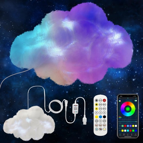 LED Wall Cloud Light for Bedroom, Stick-on Lamp Smart APP and Remote Control,...