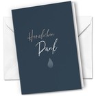 Trauer Danksagung Set 10 Karten Dank im Trauerfall mit Umschlag Träne blau