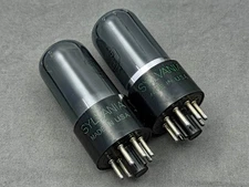 (2) Sylvania 6V6GT Power Tubes Gray Glass Early 1950s Test Strong Amplitrex