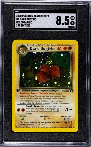 Dark Dugtrio (1st Edition) graded SGC 8.5 for sale on eBay