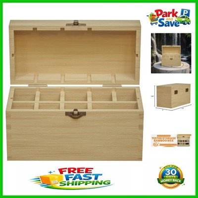 Elegant Bamboo Storage Box with 9 Slots for Gold, Silver & Platinum Testing Kits