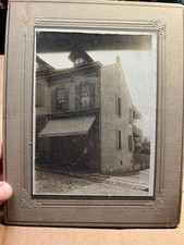 Cobble Stone Street Grocery Store  w/ Striped Awning & Owners