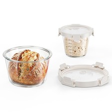 Premium Sourdough Starter Dough Proofing Set, 2-Piece Large, White