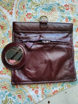 Vintage 60s 70s ETIENNE AIGNER Small Leather  Bag Wallet Pouch RARE W/Mirror