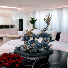 ​Lladro Great Dragon Sculpture - Blue Enamel Limited Edition 01001935