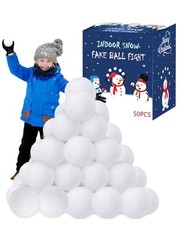 Snowballs for Kids Indoor, 50 Pack Fake Snow Balls, Soft Artificial Outdoor