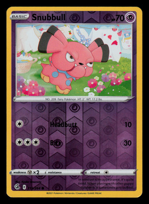 NM/EXC - Pokemon Snubbull 115/264 Fusion Strike Reverse Holo Common