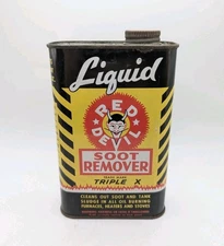Vintage Red Devil Soot Remover Triple X Metal Tin Can Advertising 16oz 